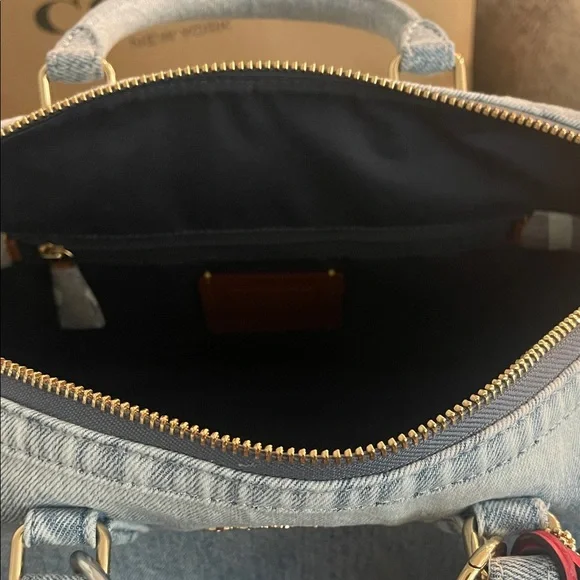 Coach Loved Denim Large Rowan Satchel NWT - Picture 3 of 3